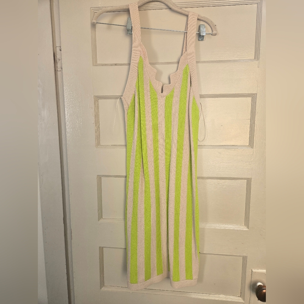 House of Harlow 1960 Lime Green and Cream Dress